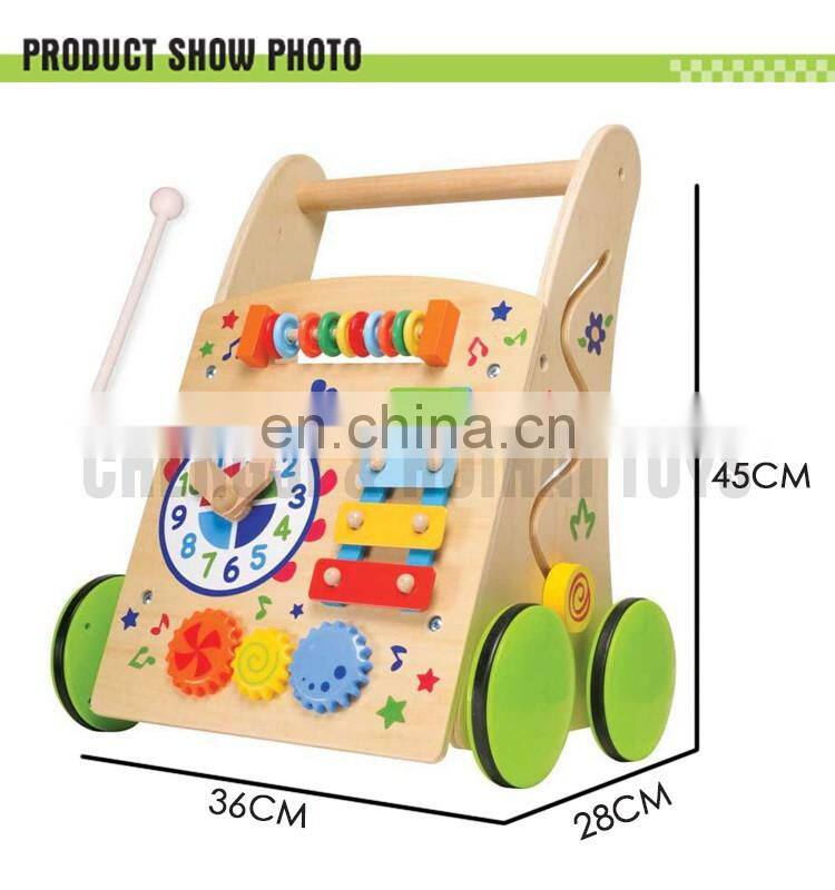 Educational learning set wooden baby walker