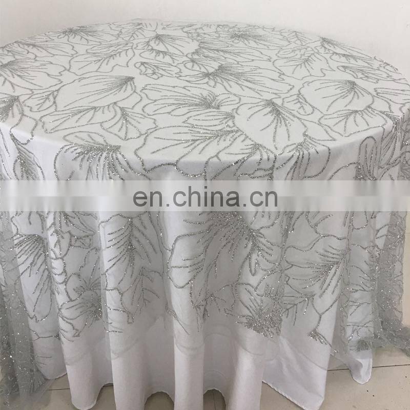 TC219B restaurant silver sequence elegant table cloth dubai