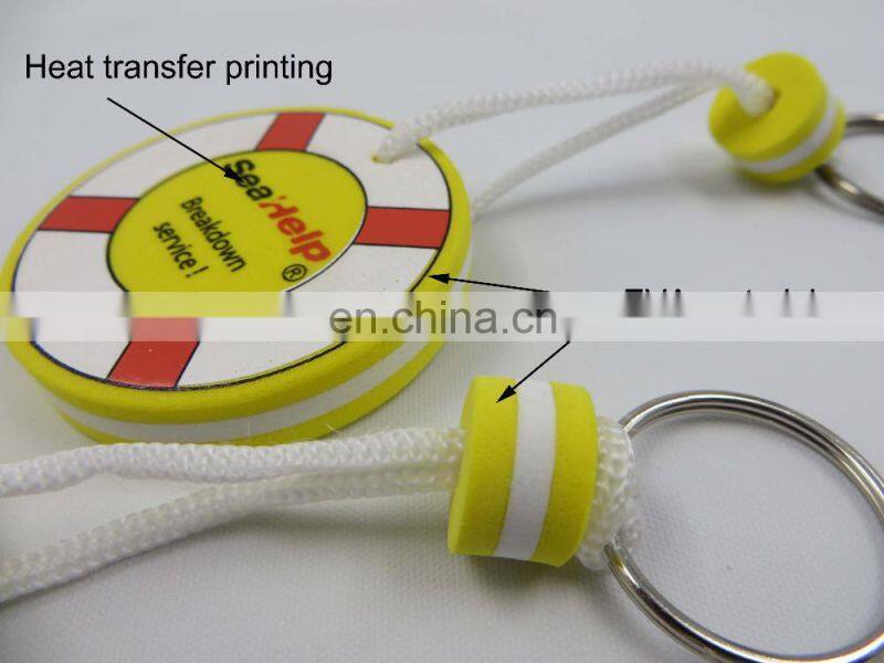 Factory direct supply round EVA key chain rings with two sides printing logo key holder