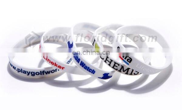 High quality custom logo printed 12mm silicone wirst band on sale