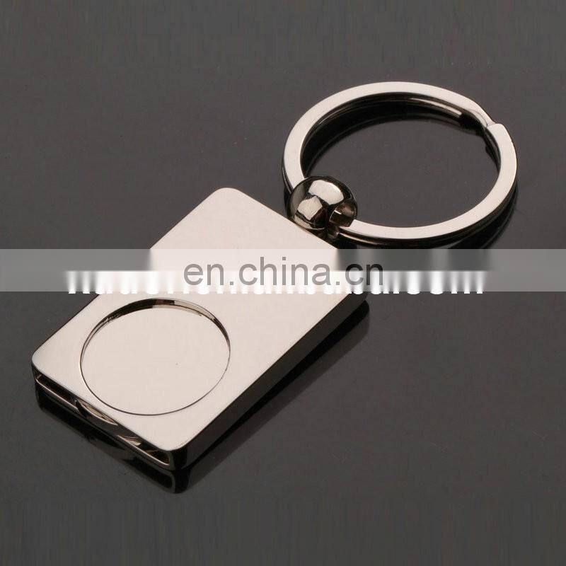 supermarket trolley coin square shape blank keychain/keyrings for promotion gifts