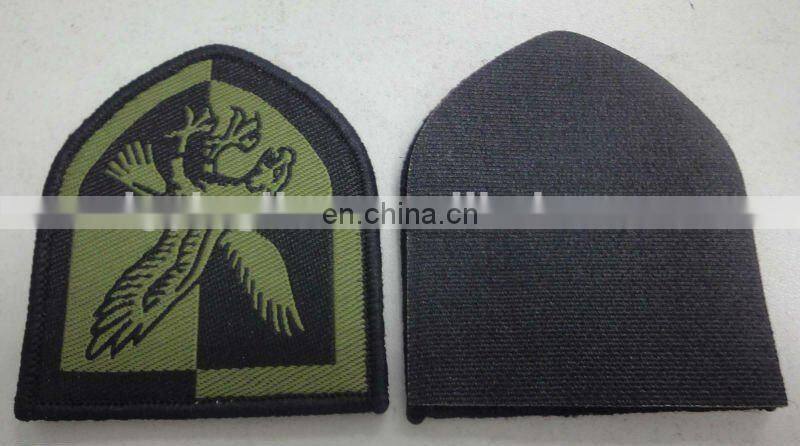 Red/ black high definition laser cut letter woven patches/embroidered patch