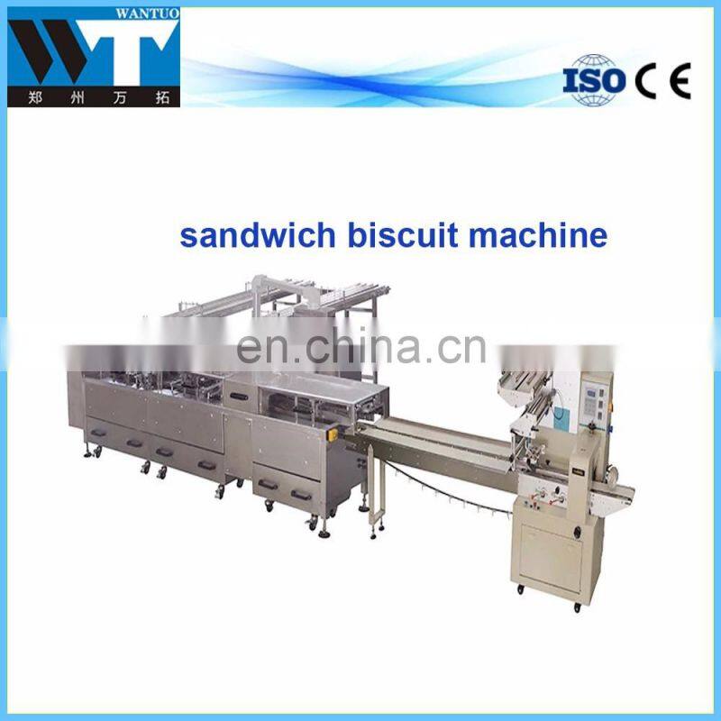 Factory price automatic cookie making machine/chocolate cream biscuit maker
