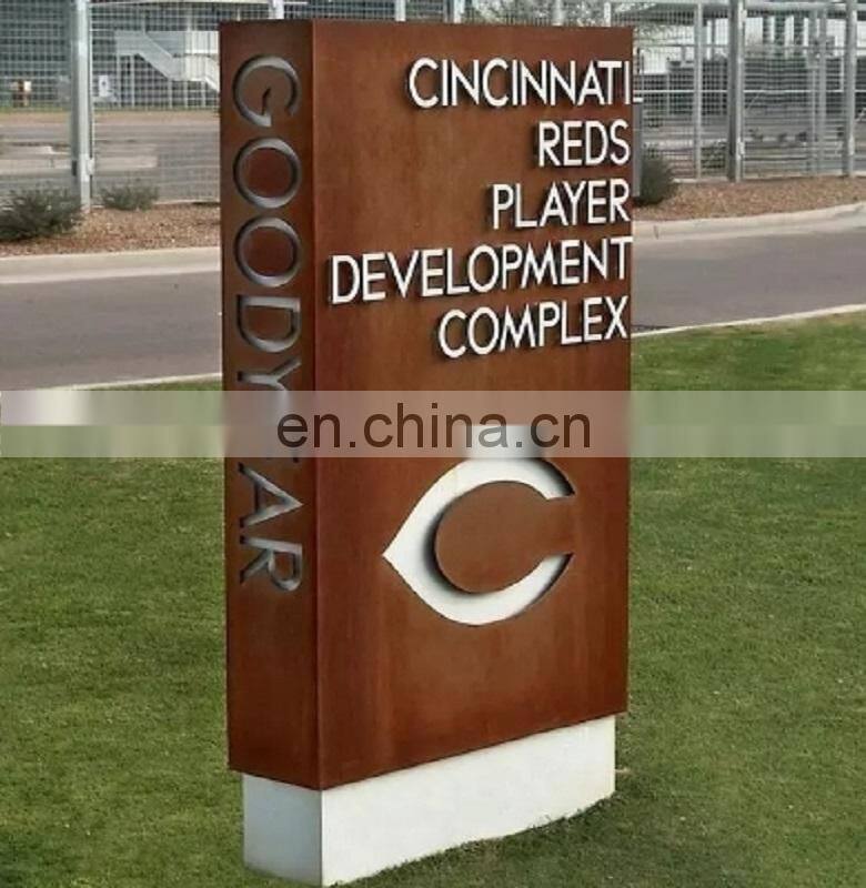Outdoor laser cut corten steel signs rusted garden art