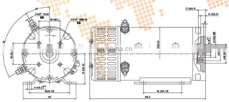24 volt electric dc carbon brush motor for forklift