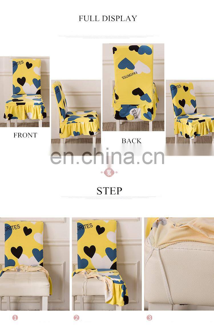 Home wedding fashion chair cover hot spandex Stretch Removable Washable Dining Room Stool Chair Cover