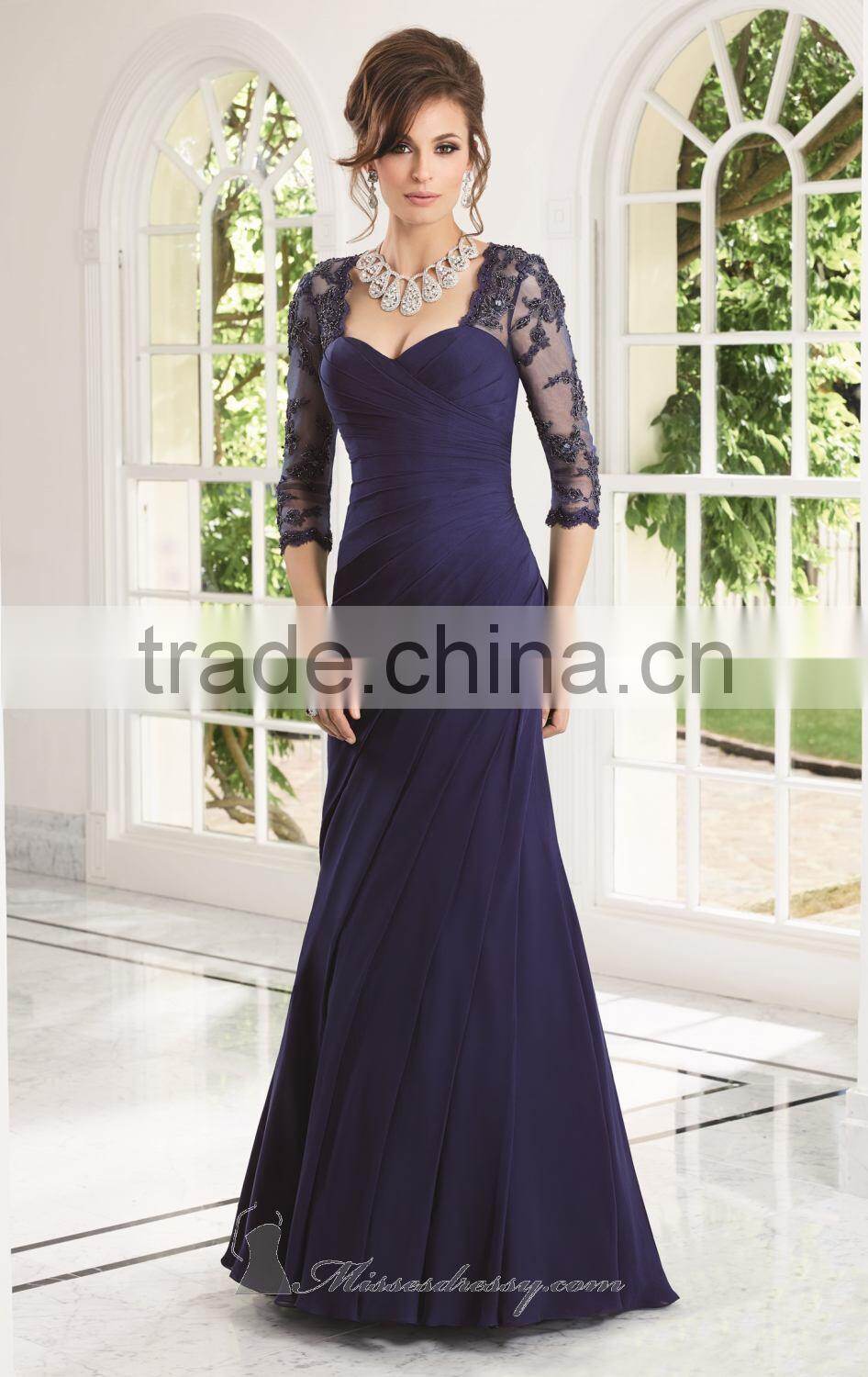 Elegant and Charming Sweetheart Mother of the Bride Dress with Appliqued and Pleat High Quality Mother of the Bride Dress