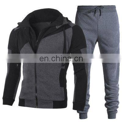 New year sale 2-pieces men's extra large size sports and leisure sports jogging suit custom men's hooded suit