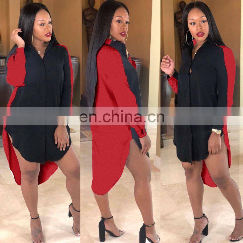 Irregular Stitching Long T-shirt Dress