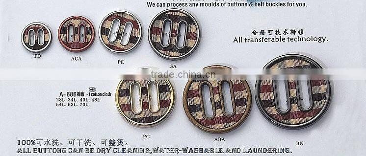 2holes round fashion fabric covered button