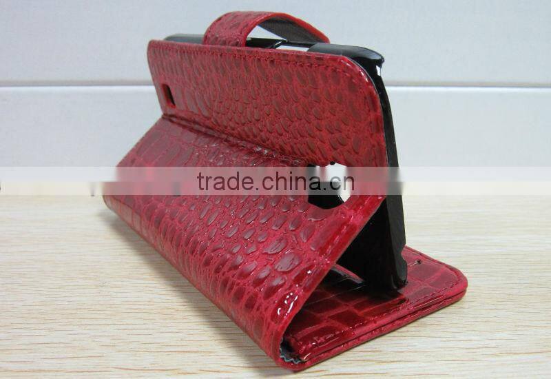 Card Slot Croco Leather Case for samsung galaxy s4/i9500
