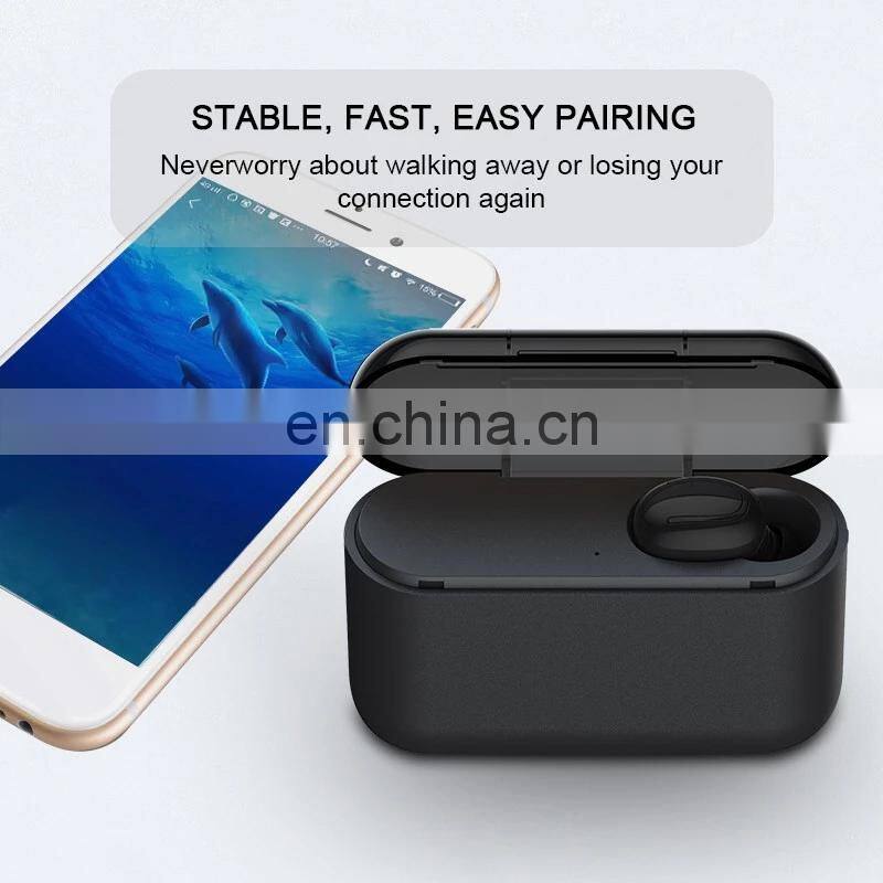 Portable BT 5.0 Q32 in-ear invisible mini cheap wireless earpiece earbud with 1500mah charging case