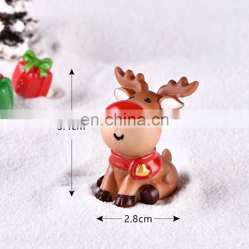 Christmas Resin Elk Santa Claus Ornaments Merry Christmas Decoration For Home Figurines Miniatures 2023 New Year Xmas Box Decor