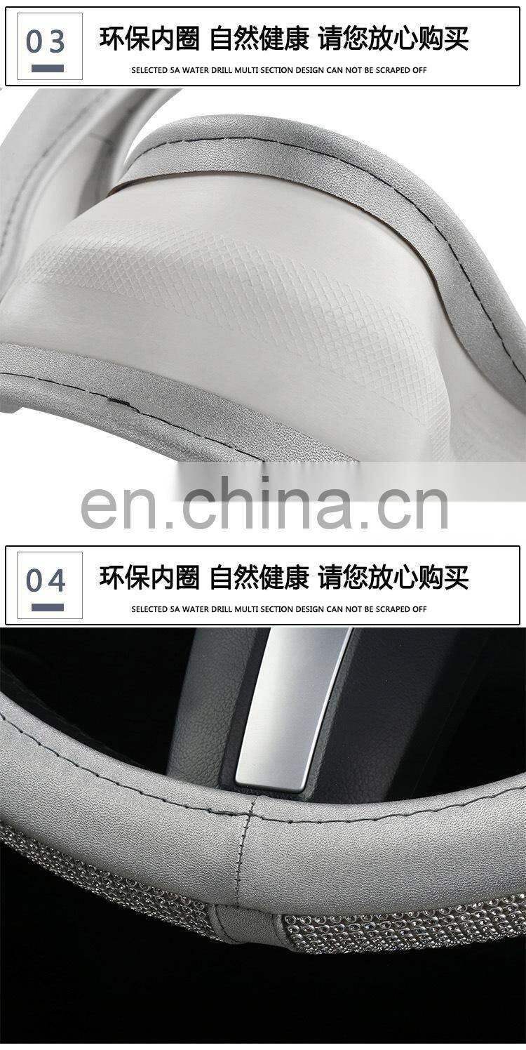 Bling Bling Car Steering Wheel Cover Protector For Women Girls Rhinestones Crystal Car Interior Decoration Auto Accessories