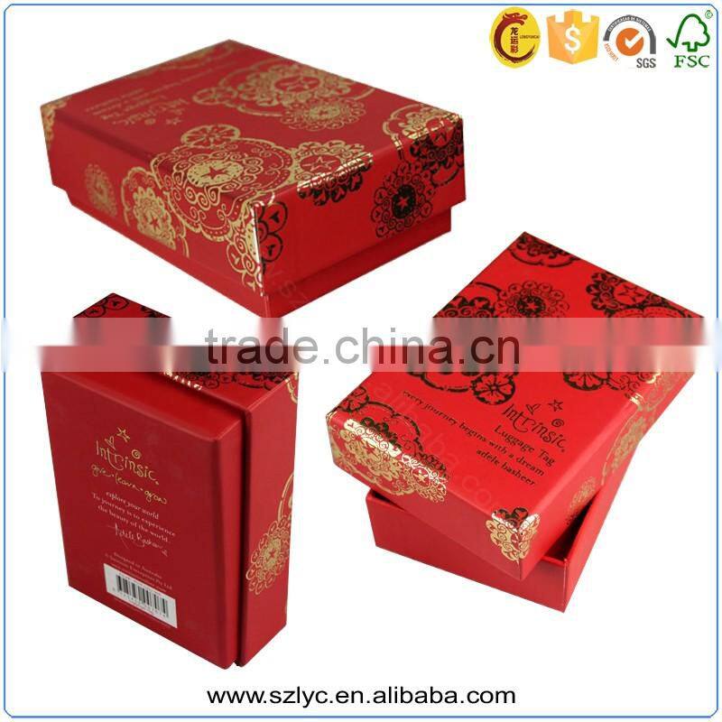 OEM gold foil stamping gift cardboard packaging box for festival