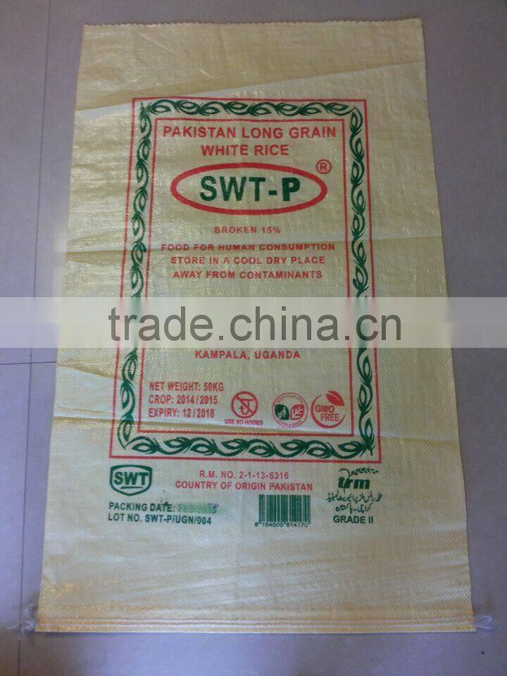 Water-proof pp woven Bag 50kg Made of 100% New Polypropylene For packing flour , grain for sale
