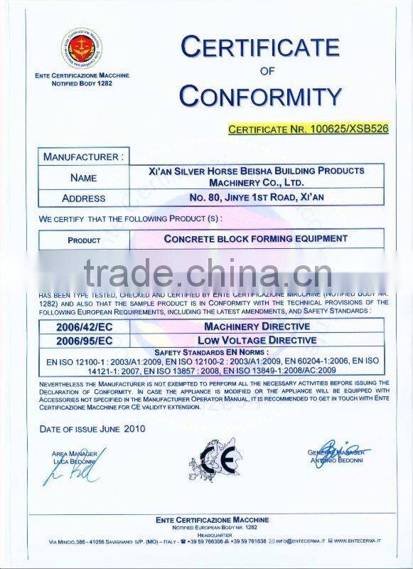 Cougar 2000A semi-automatic block making machine