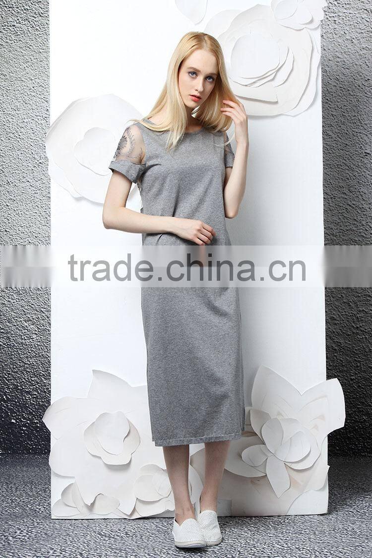 2015 fashion sexy embroidery hollow out solid black summer backless shirt pop line evening dresses