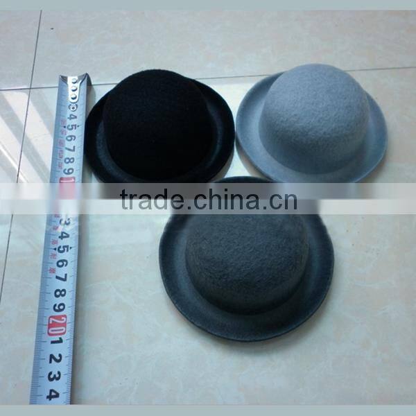 Factory custom 100% orange wool felt black western cheap felt cowboy hard hat with decoration