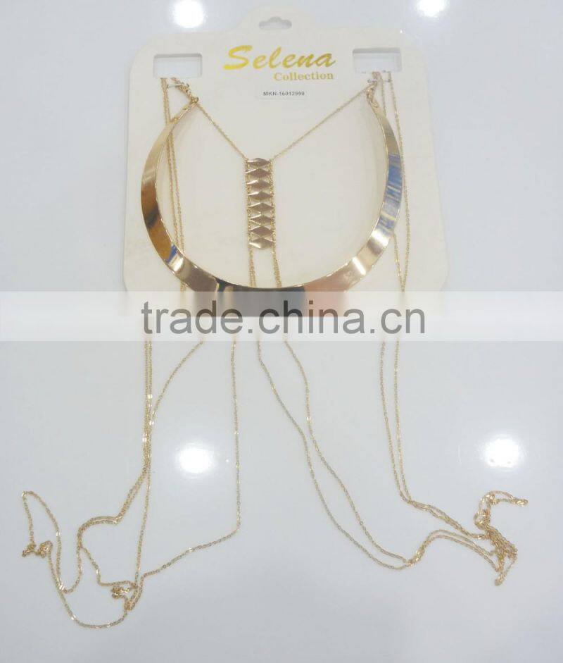 GOLD PLATE BODY CHAIN JEWELRY COLLAR BODY CAHIN