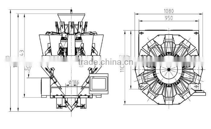 10 Heads multihead salt weigher machine for packaging