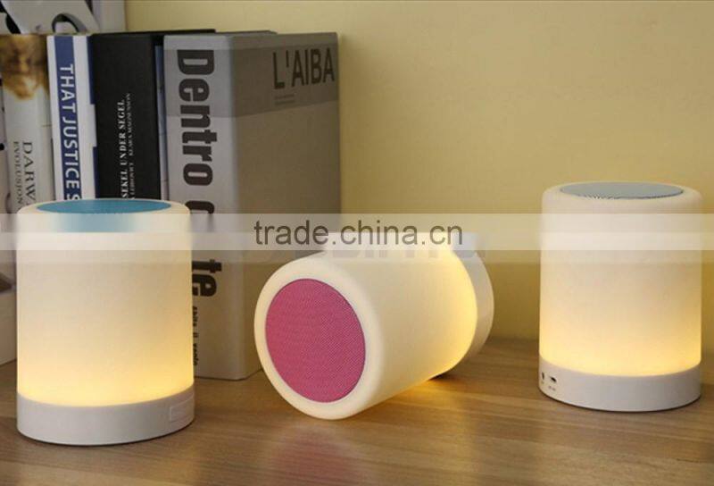 LED TF Aux Bluetooth 7 Colors Changering Wireless Smart Bluetooth Lamp Speaker with Blue Green Light Hook