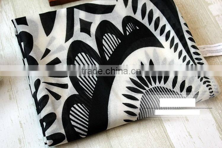 Sun Flower Printed Travelling Sun Protection Fashion Lady Pashmina Shawl