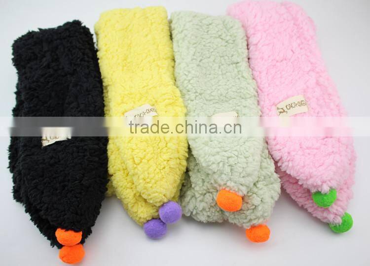 High Quality Warm CamoFleece Pom Pom Ball Tassel Style Fashion Baby Girl Scarf