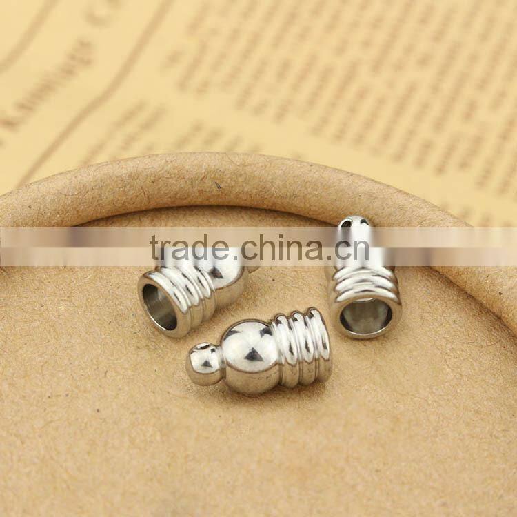 S804 Fit 5mm stainless steel end caps for jewelry or tassels,drawstring stopper