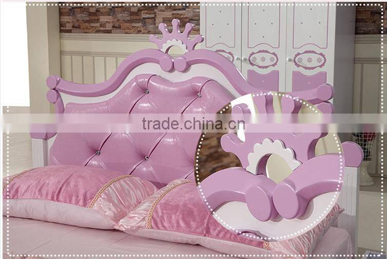 popular kids furniture pink bedroom set, children's furniture for girls AET 15-2