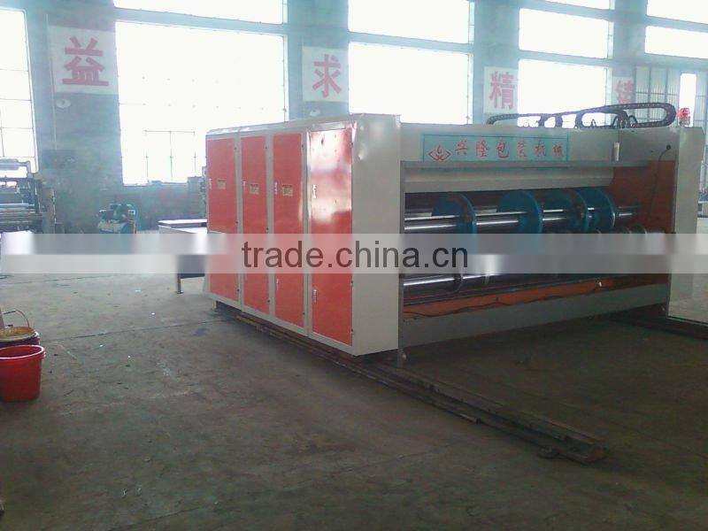 Three color flexo printing slotting carton making machine