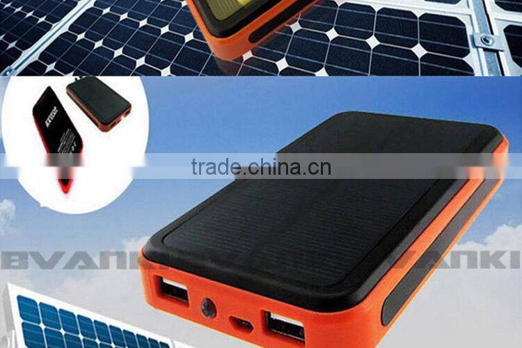 Hot new products for 2015 outdoor Waterproof Solar Mobile portable Power Bank Charger 12000mAh