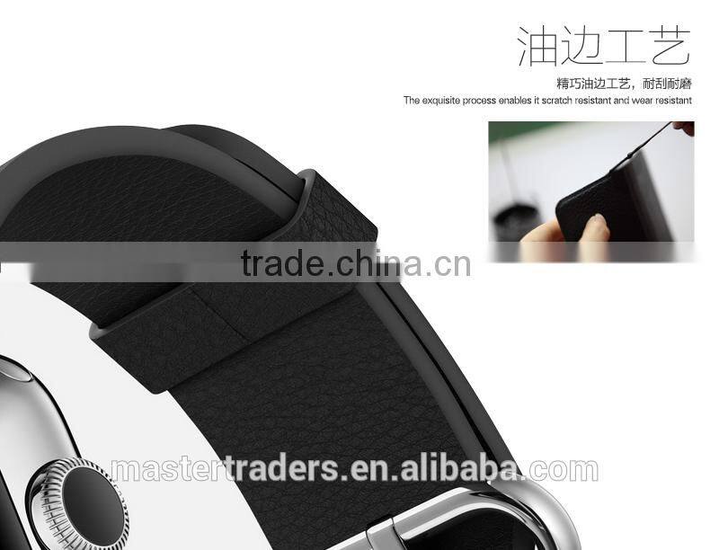 Original Rock 38MM Buckle Genuine Leather Watch Band Wrist Strap With 12 Holes For Apple Watch MT-3510