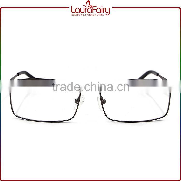 Laura Fairy Italy Designer Black Rectangle Metal Spectacle Optical Frame For Unisex
