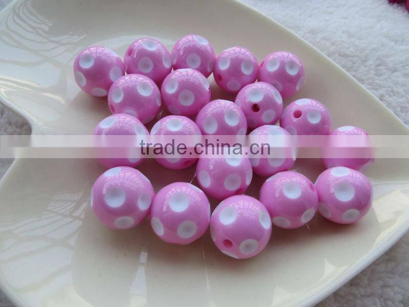 Black 12mm to 24MM Hot Fashion Chunky Acrylic Resin Polka Dip Dot Beads for chunky bead necklace for little girl