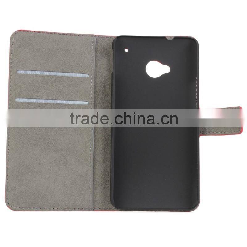 For HTC One M7 Retro UK/US Flag Flip Leather Cover Case