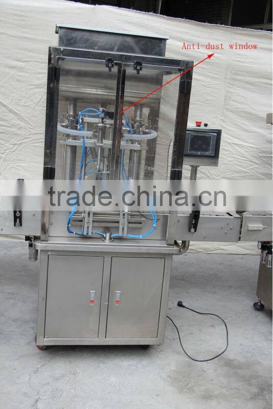 4 nozzles Automatic piston juice filling machine with horizontal fillers