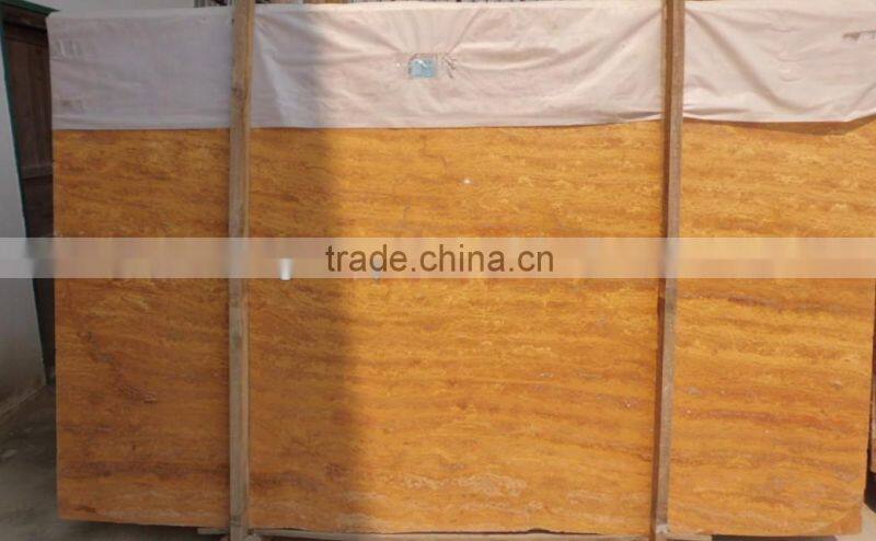 Best quality golden travertine tile slab