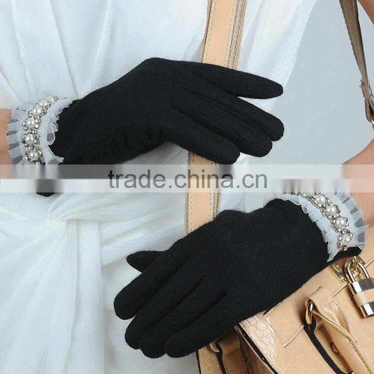 Military wool gloves thermal gloves black winter gloves
