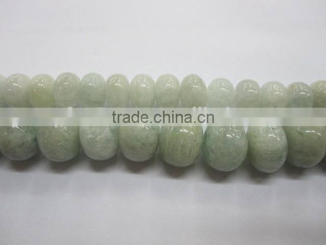 Natural aquamarine smooth round bead
