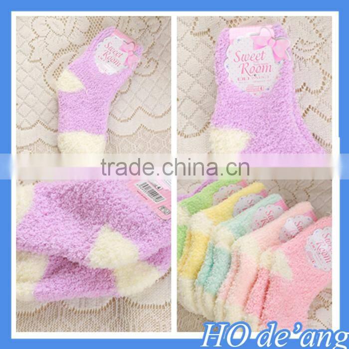 Hogift new winter children candy colored coral cashmere warm tube socks baby floor socks MHo-203