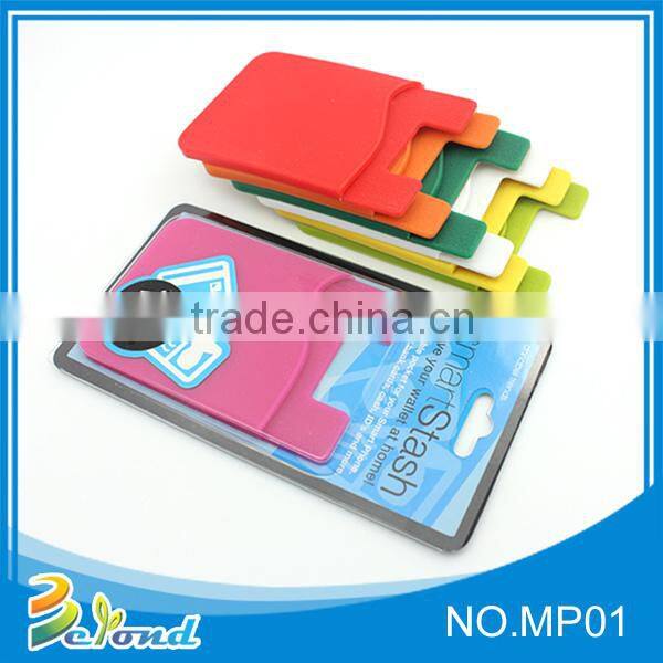 Manufacture wholesale silicone smart card wallet 3m sticky
