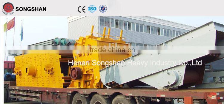 Heavy-duty vibrating feeder for 150 t/h sand production line