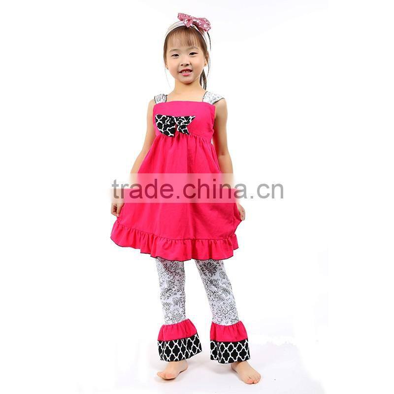 Wholesale boutique sweet girls solid candy color cotton clothes outfit