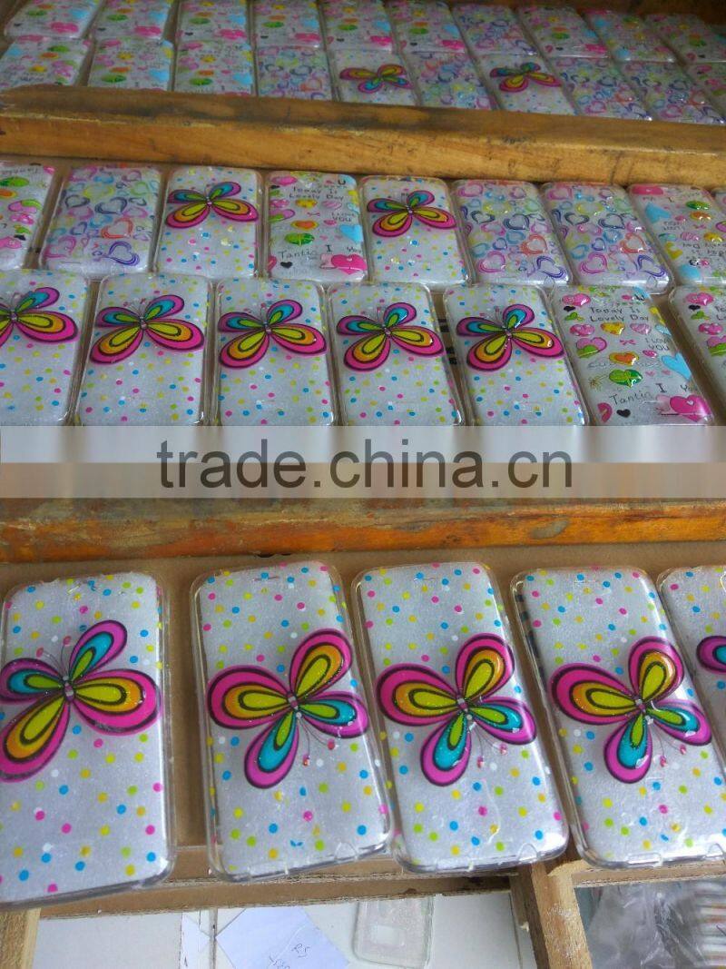 Printed Drop Of Glue 3D Clear Soft Silicon TPU Gel Phone Case Cover for Alcatel