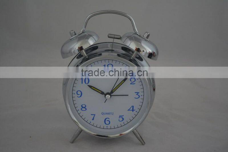 non ticking loud unique sivery analogue clock alarm/best selling large digital clocks for home decoration