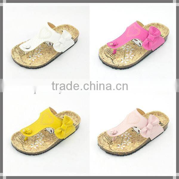 Best selling designer fashion casual girl slippers with bow