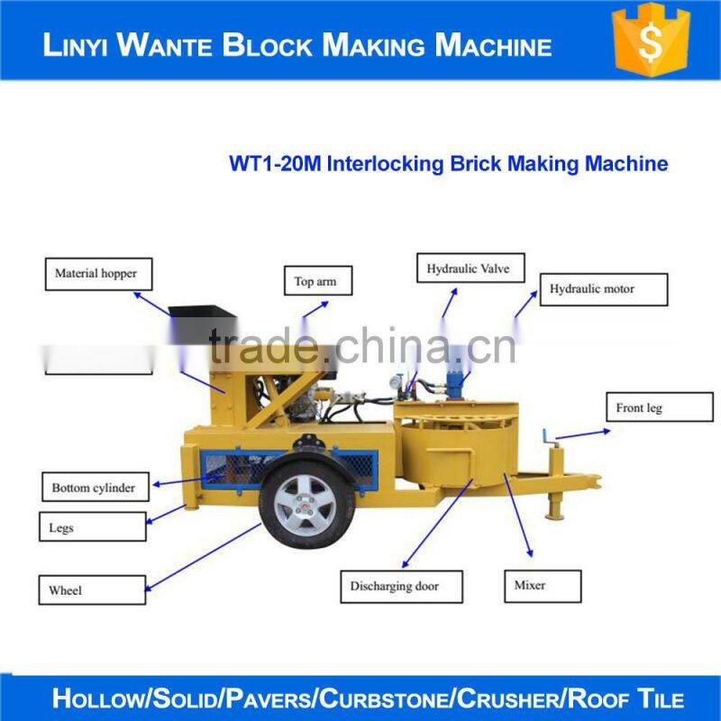 WANTE BRAND WT1-20M Moving interlock block machine for Cation Fair upsell