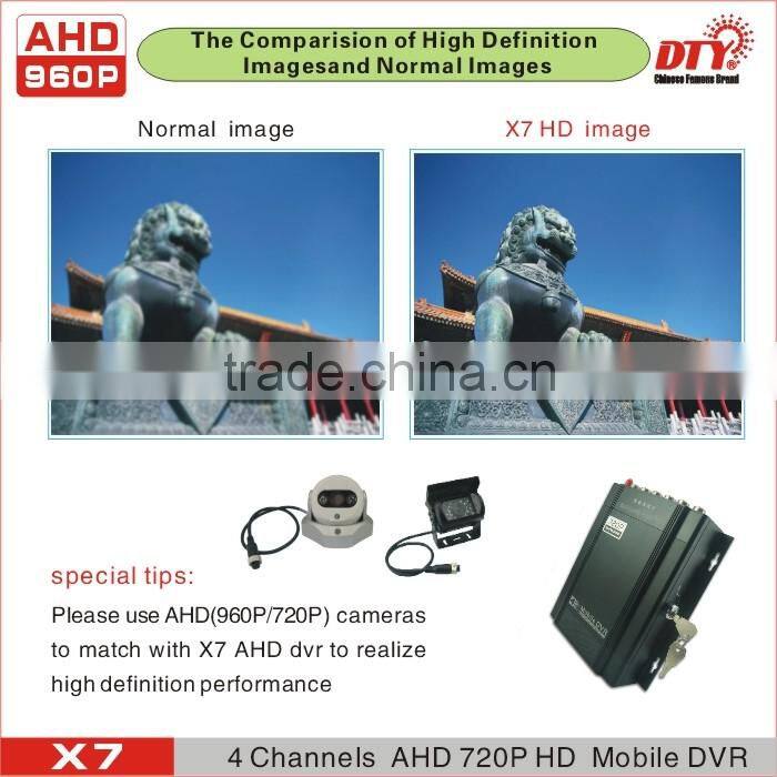 DTY 4H AHD H 264 mobile dvr for truck/ AHD DVR With built-in LCD screen