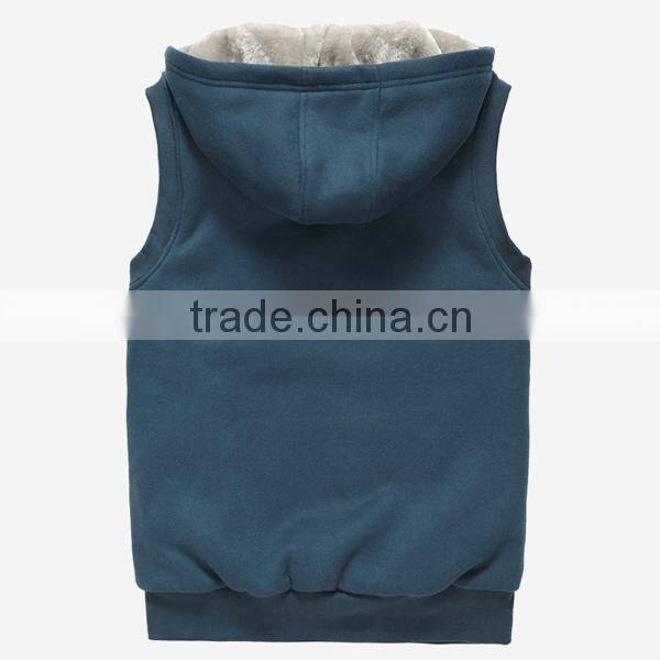Wholesale warm plain blank sleeveless hoodies for women (YCH-B0145)